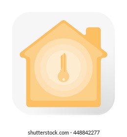 Smart house icon. Key. Vector.
