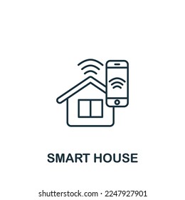 Icono de Smart House. Icono monocromo de tecnología inteligente simple para plantillas, diseño web e infografías