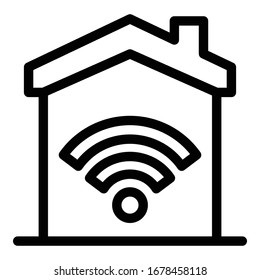 Smart house icon. Outline smart house vector icon for web design isolated on white background