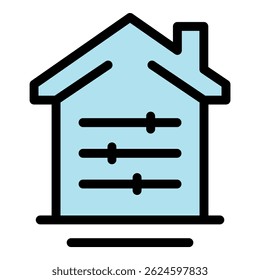 Icono de casa inteligente. Esquema de Vector de casa inteligente de color plano aislado