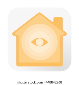 Smart house icon. Peephole. Vector.