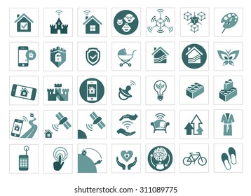 Smart house icon set