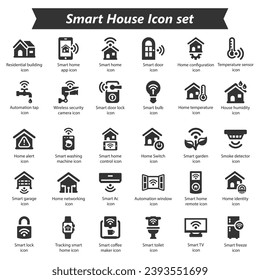 Smart House Icon Set, Vector Graphics