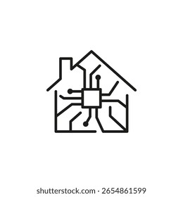 Icono de casa inteligente. Icono de casa inteligente simple para redes sociales, App y Diseño web. Ilustración vectorial