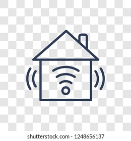 smart House icon. Trendy linear smart House logo concept on transparent background from Smarthome collection