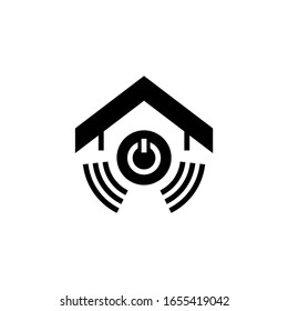 Smart house icon vector in black solid flat design icon isolated on white background
