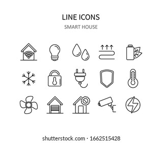Smart house icons. Smart house symbols for apps or web sites. Vector