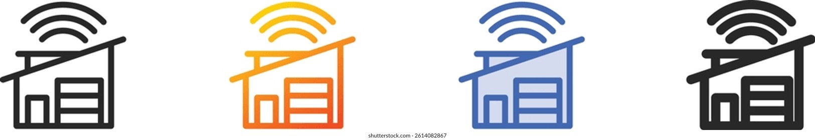 smart house icon.Thin Linear, Gradient, Blue Stroke and bold Style Design Isolated On White Background