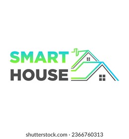 Smart house illustration logo design icon vector