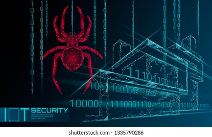 Smart house IOT cybersecurity spider concept. Personal data safety Internet of Things cyber attack.  
