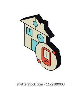 Smart house isometric left top view 3D icon
