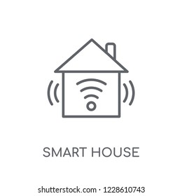 smart House linear icon. Modern outline smart House logo concept on white background from Smarthome collection. Suitable for use on web apps, mobile apps and print media.