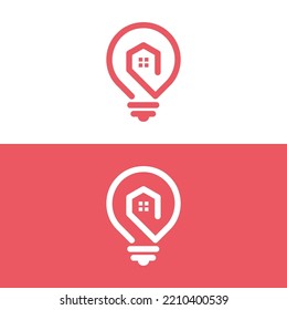 Smart House Logo, Bulb Home Creative logo. Unique and modern Logo design, a light bulb House Logo