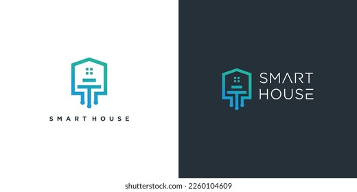 Smart house logo design collection with modern creative concept