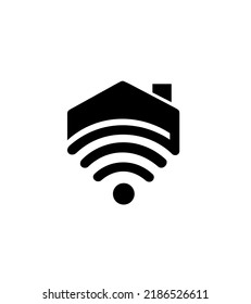 Smart house logo. Smart home icon. Simple line house logo, Simple element illustration. 