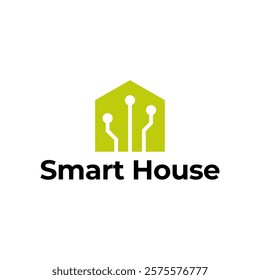 Smart house logo. Smart home logo icon with wireless connection concept. 