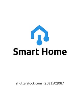 Smart house logo. Smart home logo icon with wireless connection concept. 