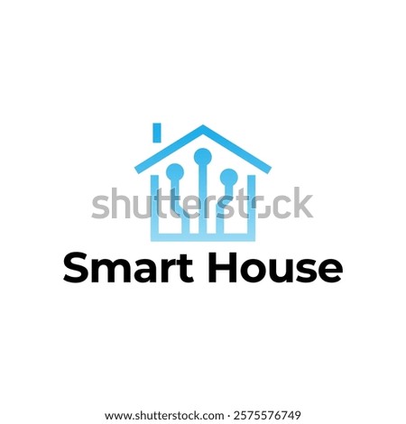 Smart house logo. Smart home logo icon with wireless connection concept. 