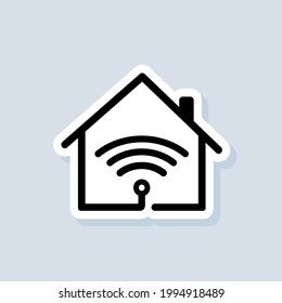 Smart house logo. Smart house icon. Home automation. The concept of a home system with wireless centralized control. Vector on isolated background. EPS 10.