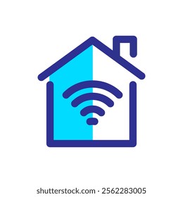 Smart House logo icon. Simple line house logo, Simple element illustration. Smart Home wifi wireless logo design template