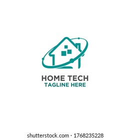 Smart house logo. Simple line logo. Vector logo template.