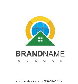 Logotipo Smart House con símbolo de celda solar