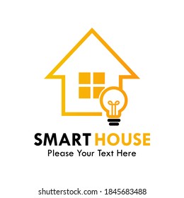 Smart house logo template illustration. there are house with bulb