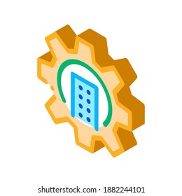 smart house mechanical gear icon vector. isometric smart house mechanical gear sign. color isolated symbol illustration