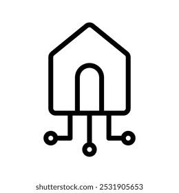 Smart house outline icon illustration