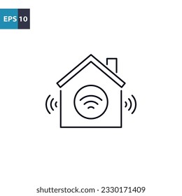 Smart house outline icon Vector illustration