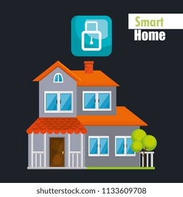 smart house with padlock security service