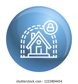 Smart house protect icon. Outline smart house protect vector icon for web design isolated on white background