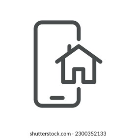 Smart house related icon outline and linear vector.