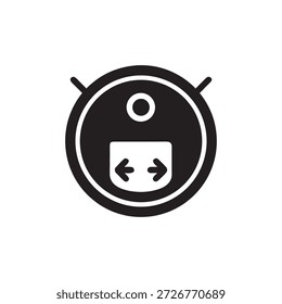 Smart House Roboter Symbol schwarz-weiß Vektorgrafik von Home Automation Assistant Symbol