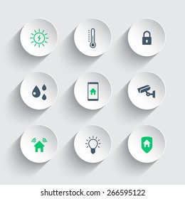 Smart house round modern icons, vector illustration, eps10, easy to edit