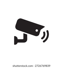 Smart house security camera icon black and white vector illustration for home automation and surveillance system