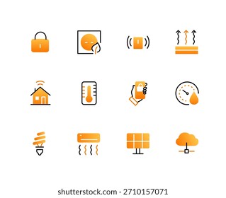 Smart House - conjunto de ícones de estilo de design de linha