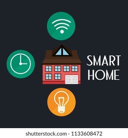 smart house with set services icons