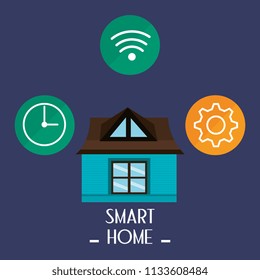 smart house with set services icons