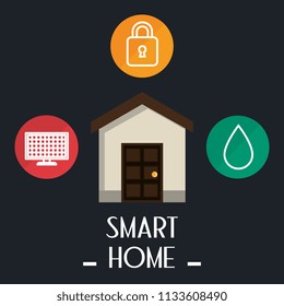 smart house with set services icons