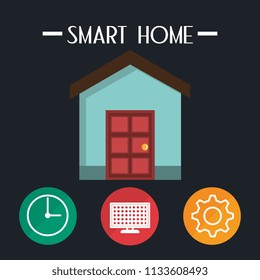 smart house with set services icons