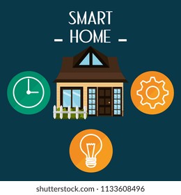 smart house with set services icons