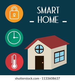 smart house with set services icons