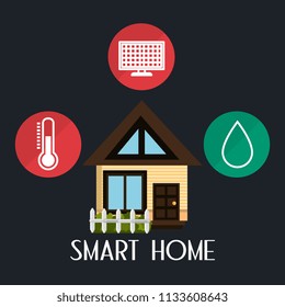 smart house with set services icons