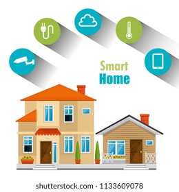 smart house with set services icons