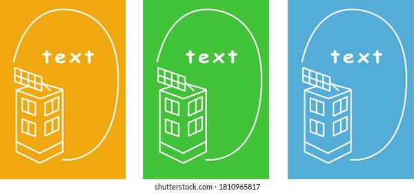 Smart house set of vector template for design. Flat color shapes with outline with house. Banner modern illustration, background for use in print or web, color