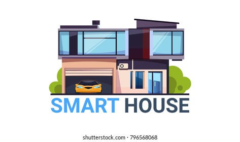 Smart House System Automation and Control Technology Modernes Home Symbol isolierte flache Vektorgrafik