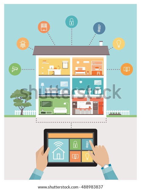 Smart House System Control Mobile App Stock Vector Royalty Free 487