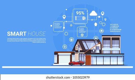 Smart House Technology Of Home Automation Concept Template Infographic Background