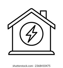 Smart house technology icon. Green electricity and power save concept. Vector illustration.